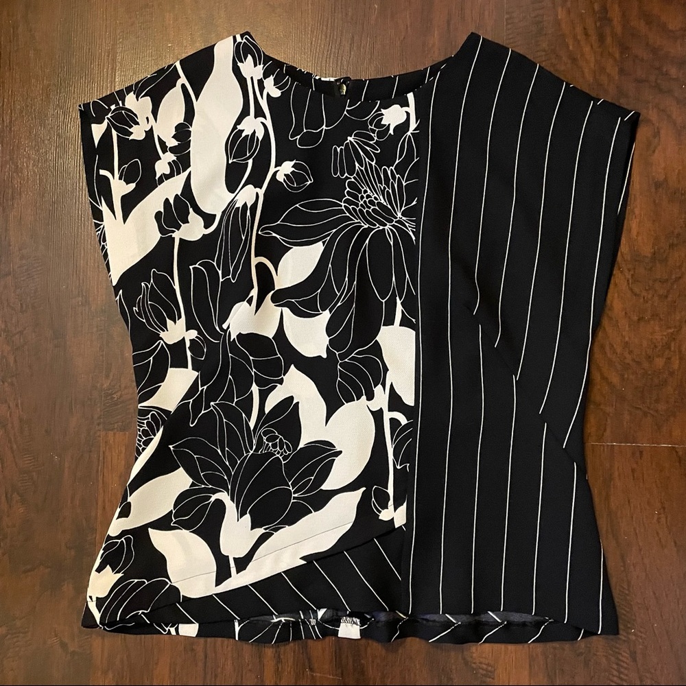 Veronika Maine Floral Stripe Blouse